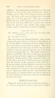 J. Evans, The Coins of the Ancient Britons (London: J. Russell Smith, 1864), pp. 198–203 and pl. IV; public domain, scan archive.org coinsofancientbr00evan, p. 198